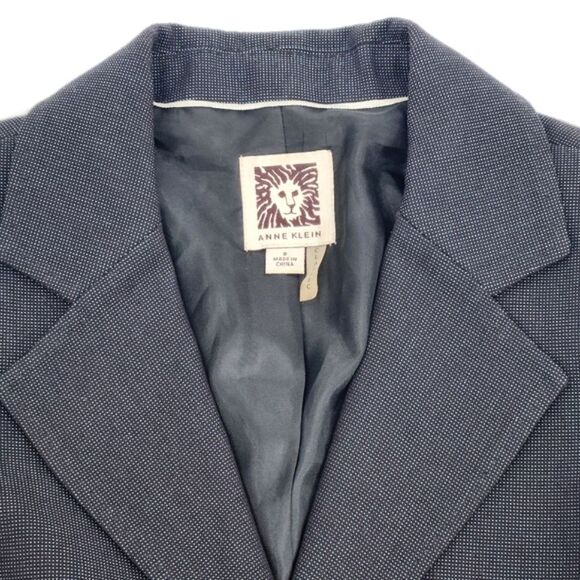 Vintage Ann Klein Blazer Suit Jacket Womens Size 8 Gray Single Breasted - Picture 2 of 9